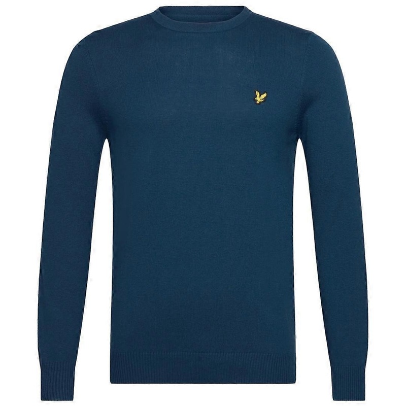 Lyle & Scott Cotton Merino Crew Neck Jumper Apres Navy Blue Sweater