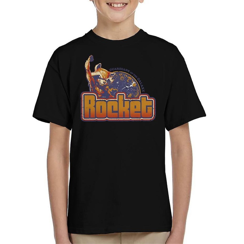 Marvel Guardians Of The Galaxy Retro Rocket Raccoon Kid’s T-Shirt