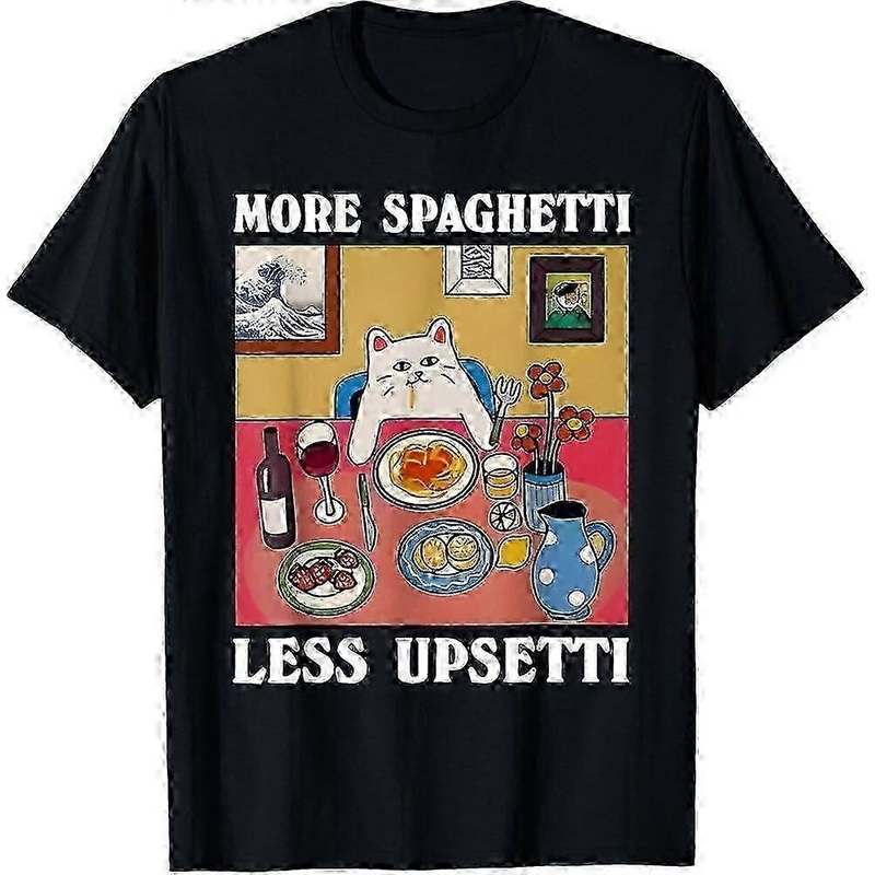 More Spaghetti Less Upsetti Funny Cute Cat Saying Quote T-Shirt unisex T-Shirt GILDAN