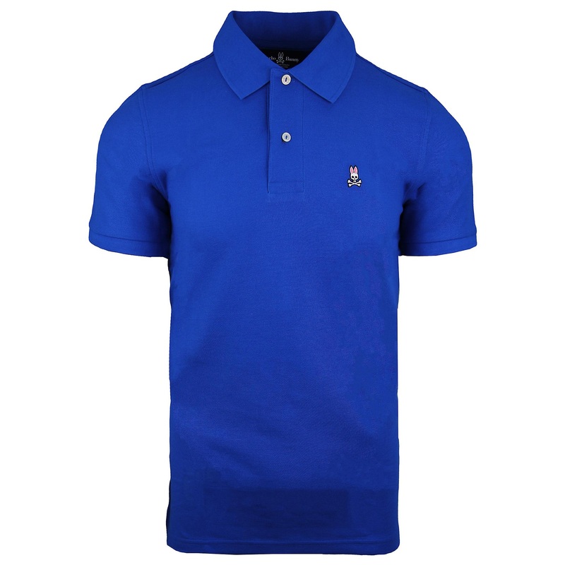 Psycho Bunny Classic Polo Short Sleeve Blue Mens Cotton Top B6K001B1PC LAPIS