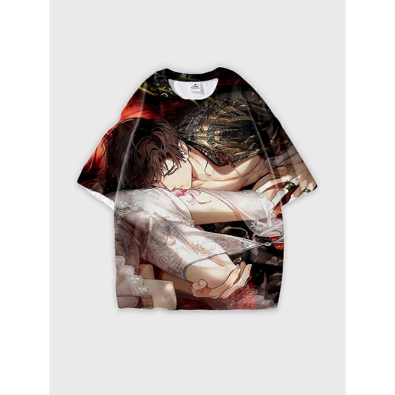 T-shirt round neck Cartoon Role Pattern loose short sleeve JW1166
