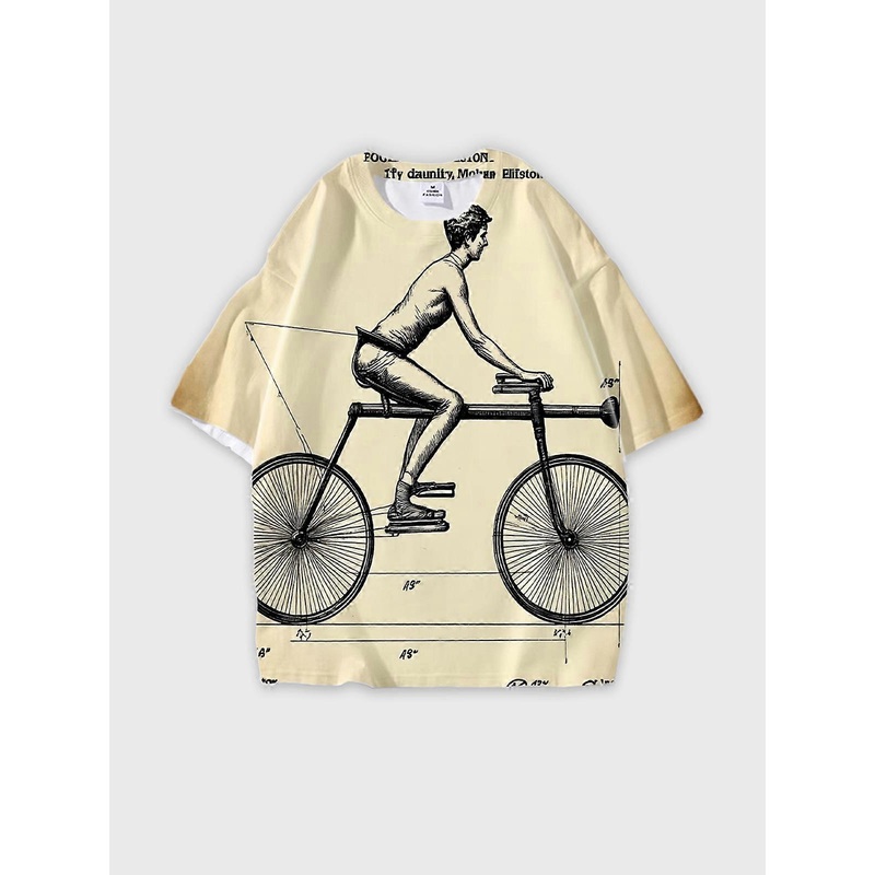 T-Shirt Short Sleeve Round Neck, Summer Casual Loose Graphic Tee, Unisex Pattern U2017