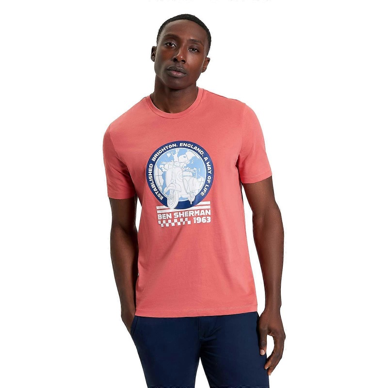 Ben Sherman Mens World Scooter Short Sleeve T-Shirt