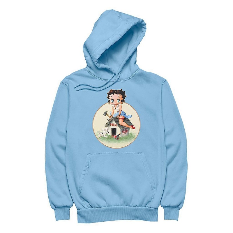 Betty Boop Pin-Up Building Pudgy Doghouse Men’s Hooded Sweatshirt