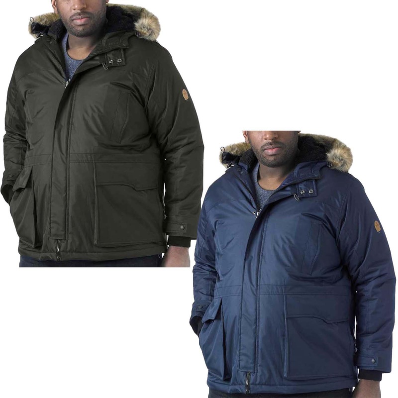 Duke D555 Mens Lovett Kingsize Faux Fur Hooded Parka Jacket Coat