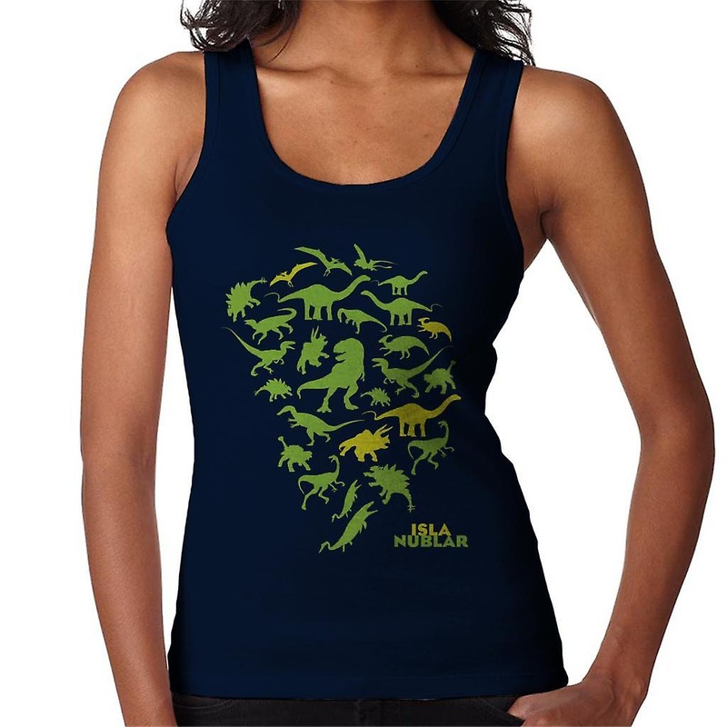 Jurassic Park Isla Nublar Green Dinosaur Silhouettes Women’s Vest