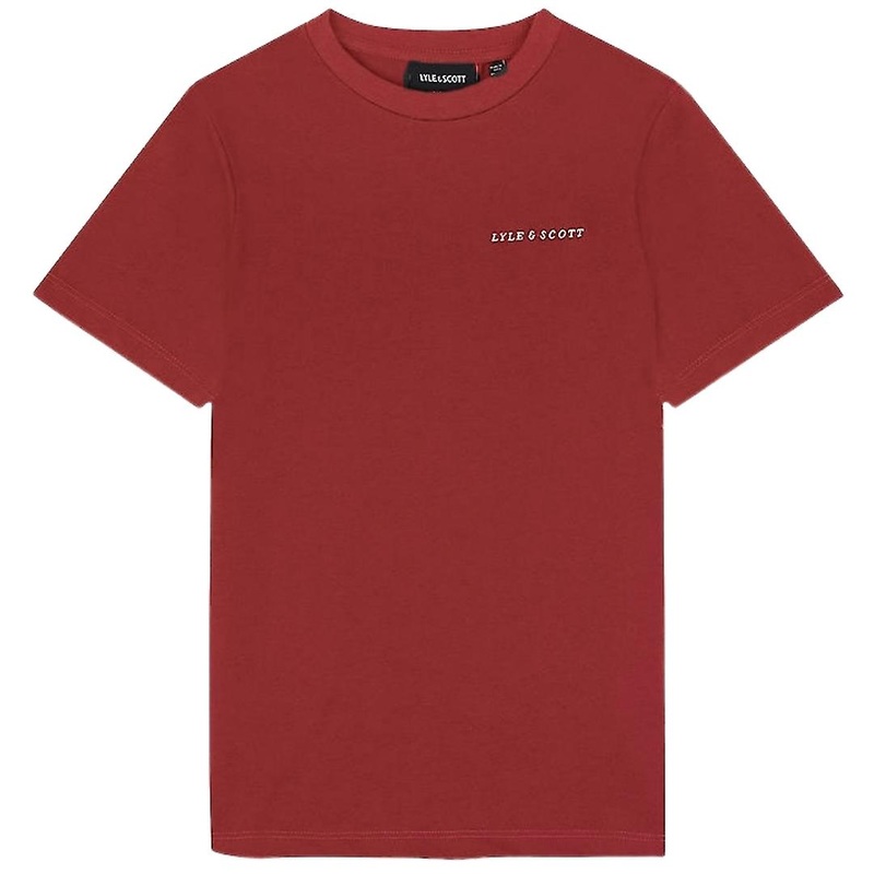 Lyle & Scott Embroidered Logo Fletcher Burgundy T-Shirt
