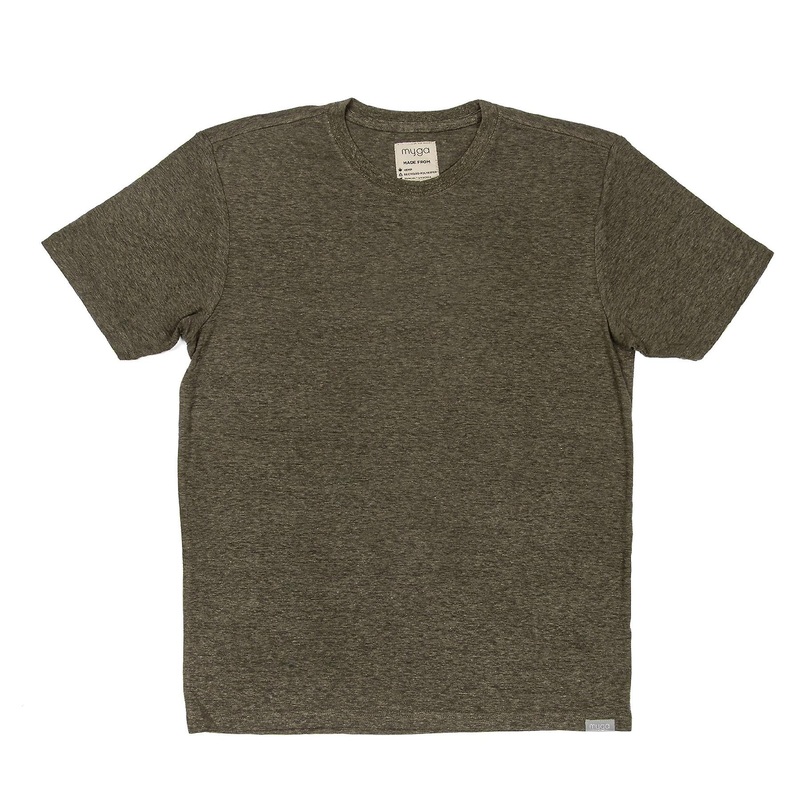 Myga Mens Hemp T-Shirt – Regular Fit Tee with Short Sleeves and Crew Neck – Heather Climbing Ivy: Large