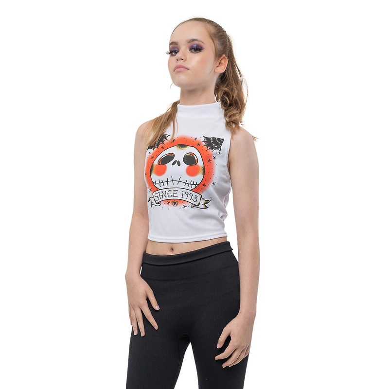 Nightmare Before Christmas Top Jack Since 1993 High Neck Womens Girls White