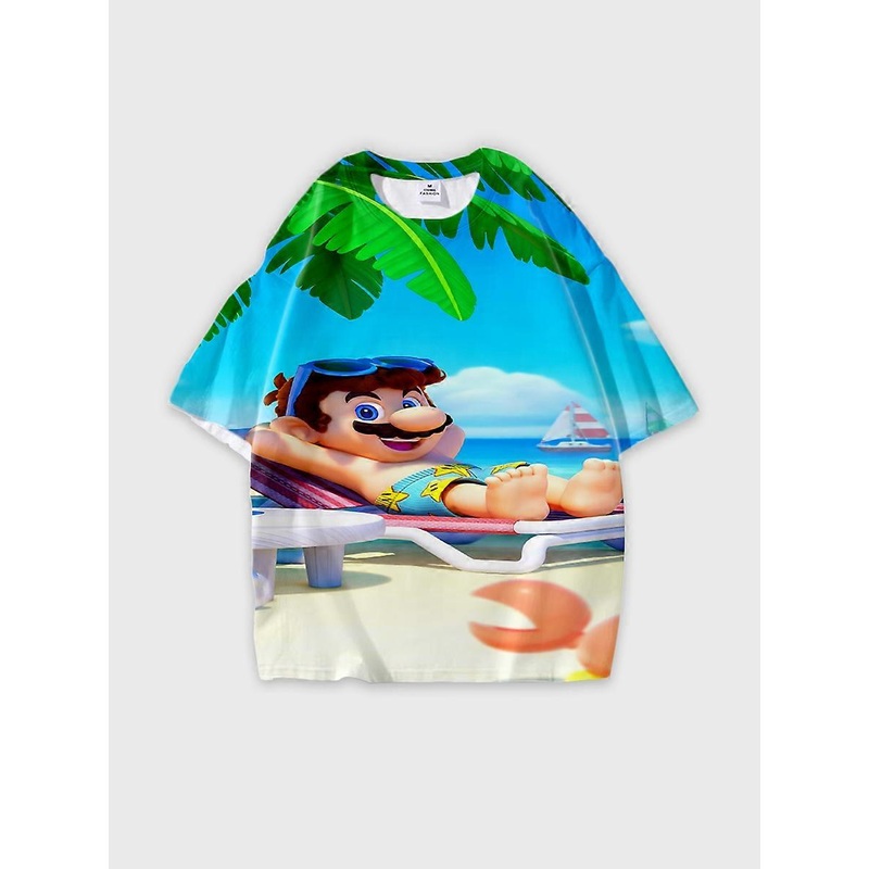 T-Shirt Short Sleeve Round Neck Summer Casual Loose Fit D2197