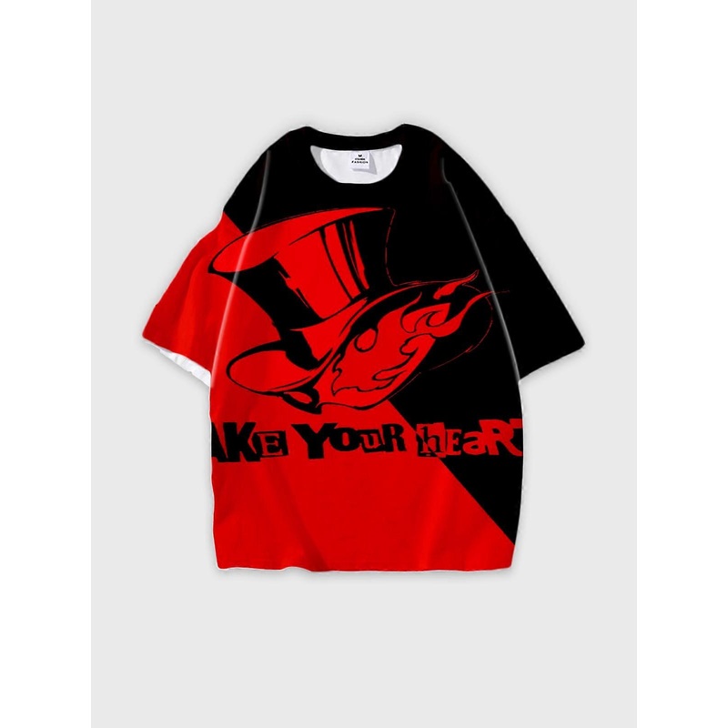T-Shirt Short Sleeve Round Neck, Summer Casual Loose Graphic Tee, Unisex PERSONA V2903