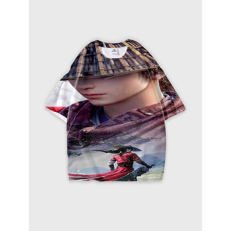 T-shirt short sleeve round neck summer casual loose P1683