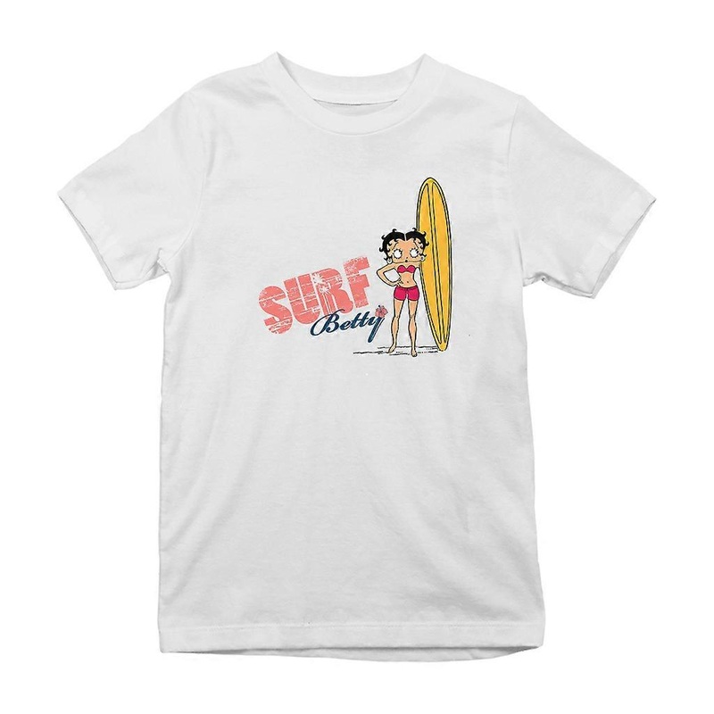 Betty Boop Surf Yellow Board Kid’s T-Shirt