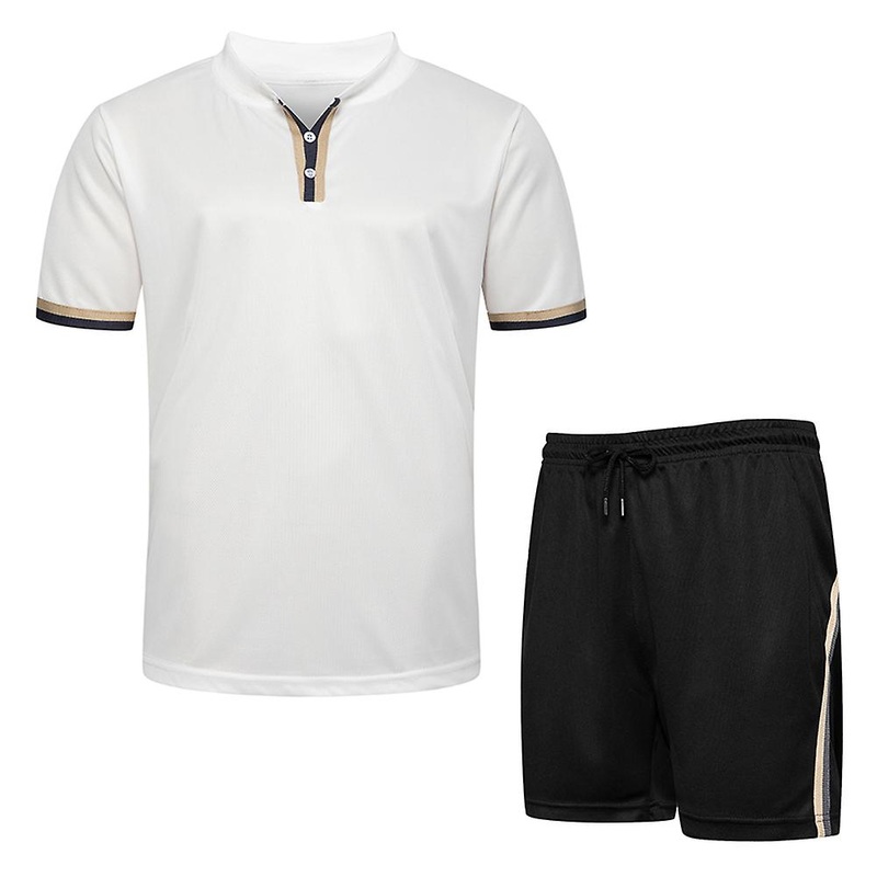 Cloudstyle Men’s 2 Piece Colorblock V-neck Sports Suit Set
