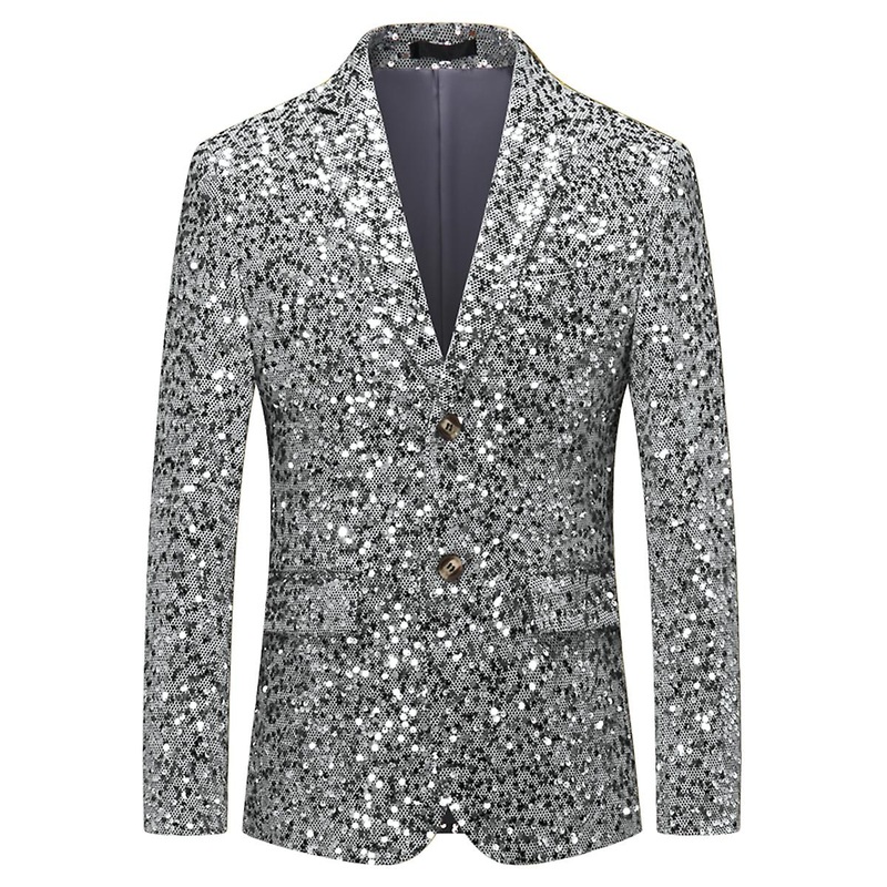 Cloudstyle Men’s Luxury Slim Fit Sequin Dress Jacket