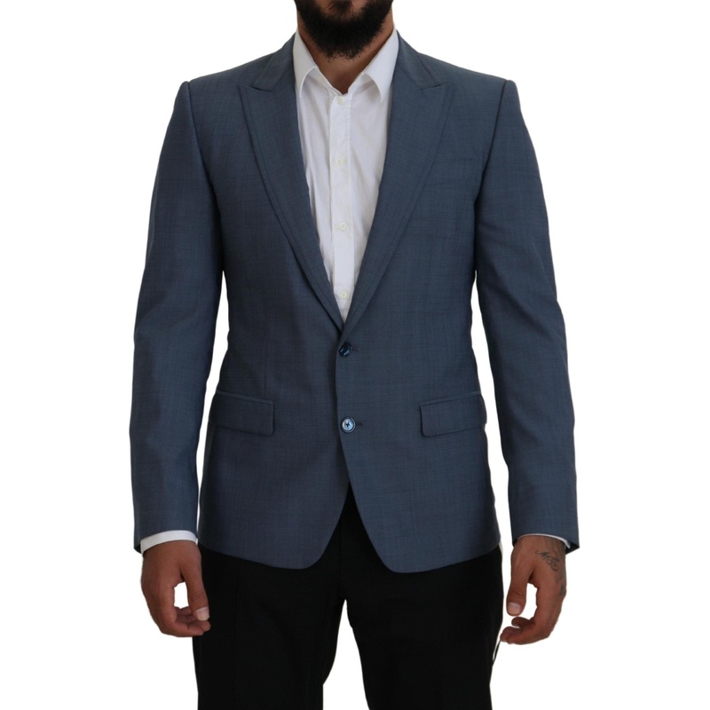 Dolce & Gabbana Men’s Blue Wool Stretch Slim Fit Jacket Blazer