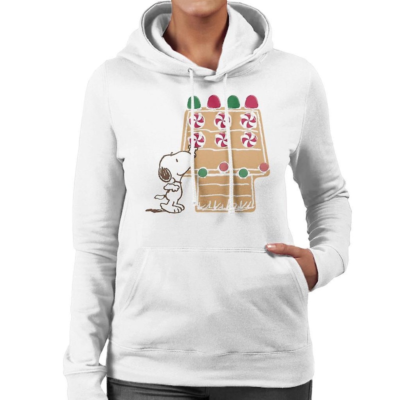 Peanuts Snoopy Reaching For Candy Cane Women’s Hooded Sweatshirt