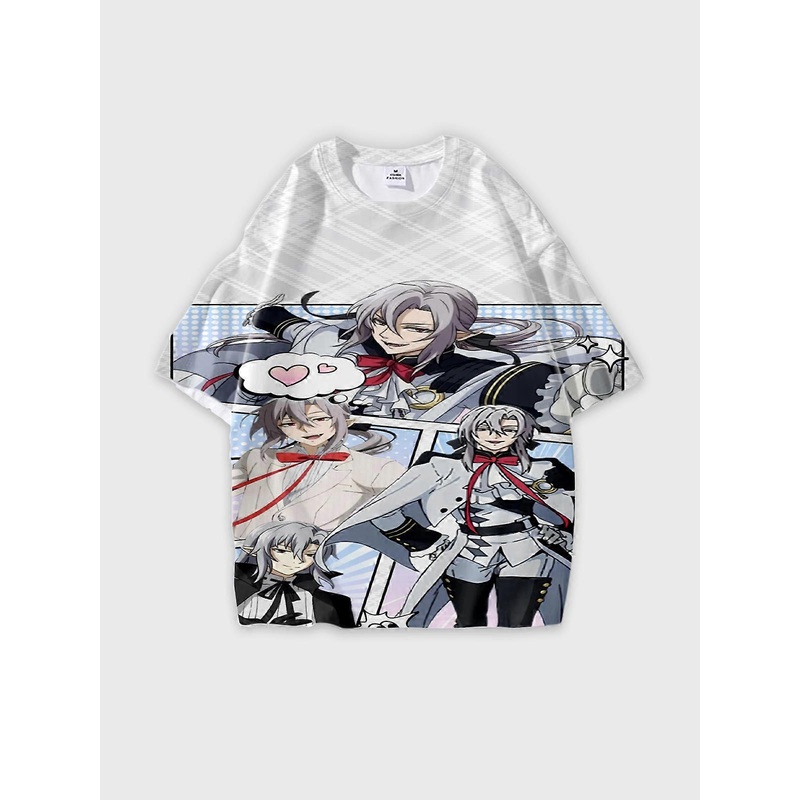 T-Shirt Round Neck, Loose Short Sleeve Seraph of the end FeridBathory Graphic Tee, Unisex Summer Casual Top U1250