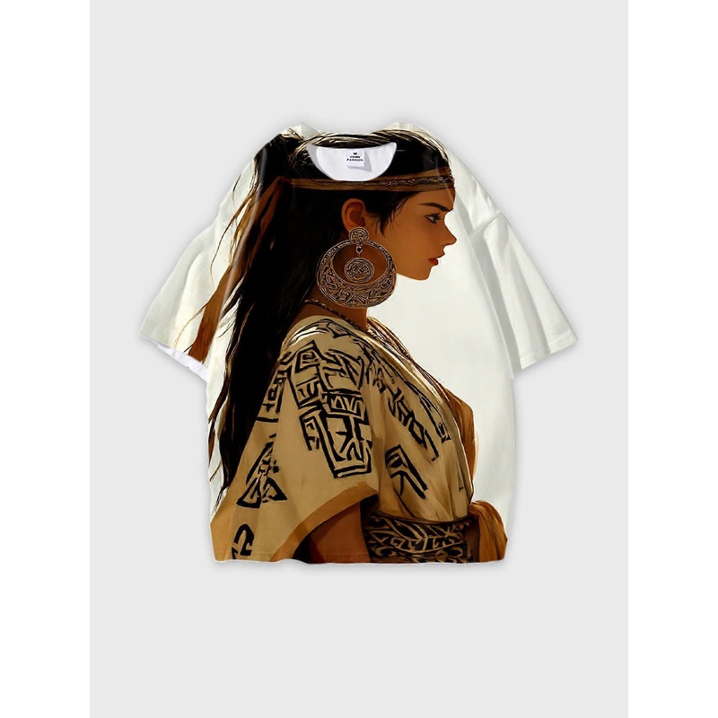 T-Shirt Short Sleeve Round Neck, Summer Casual Loose Graphic Tee, Unisex Pattern V2233
