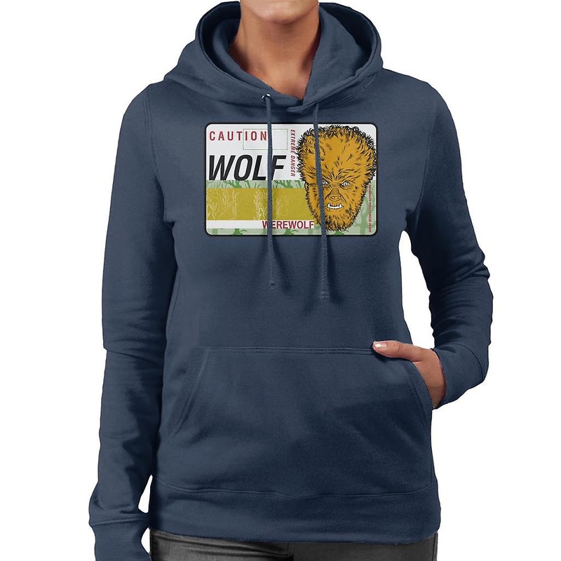 The Wolf Man Caution Extreme Danger Women’s Hooded Sweatshirt
