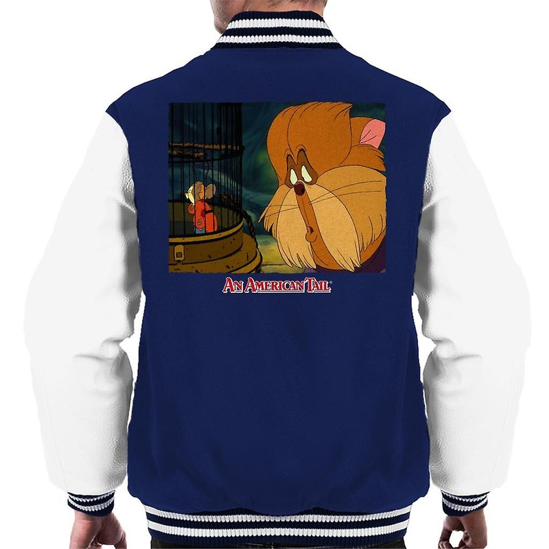 An American Tail Fieval In A Cage And Tiger Men’s Varsity Jacket