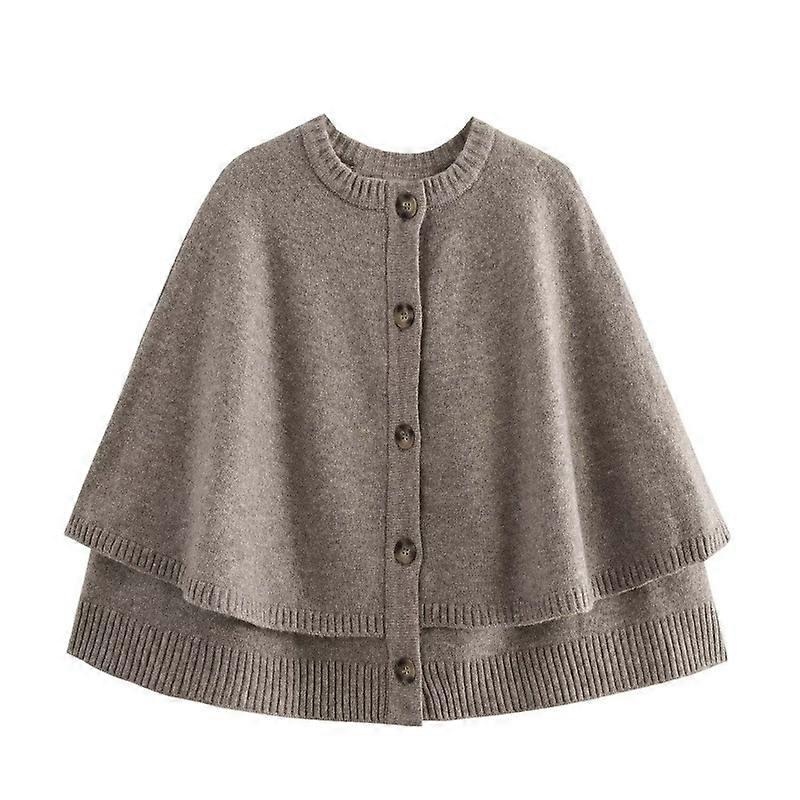 Fashionable  Versatile Round Neck Knitted Coat For Women