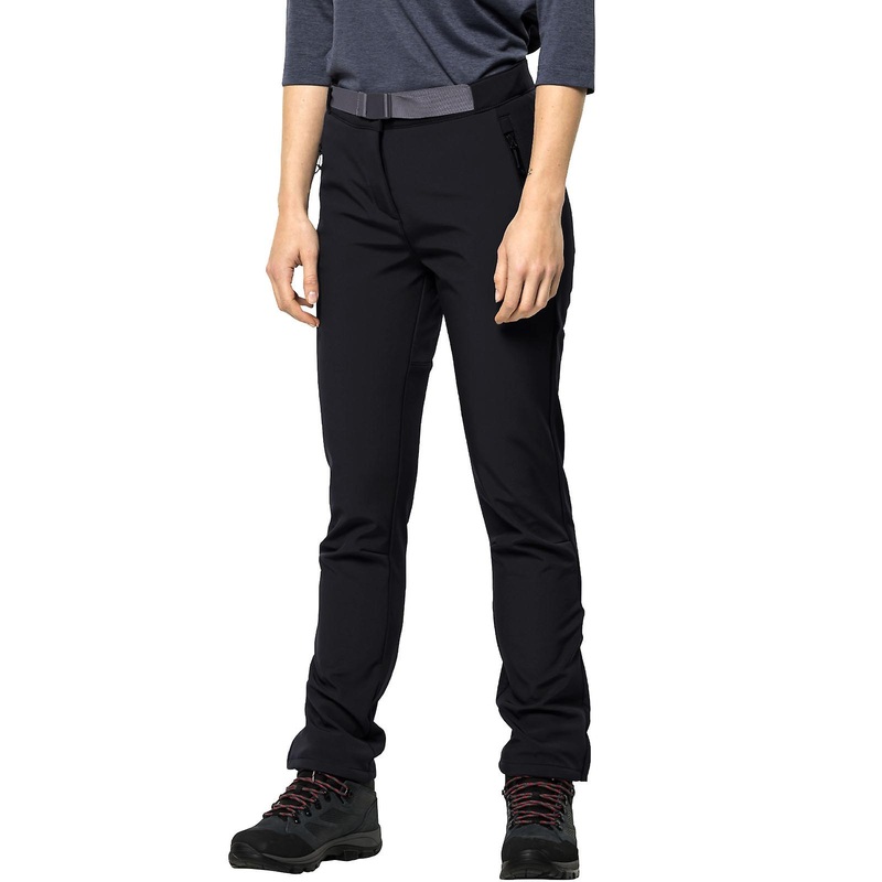 Jack Wolfskin Womens Stollberg Outdoor Warm Softshell Hiking Trousers – Black