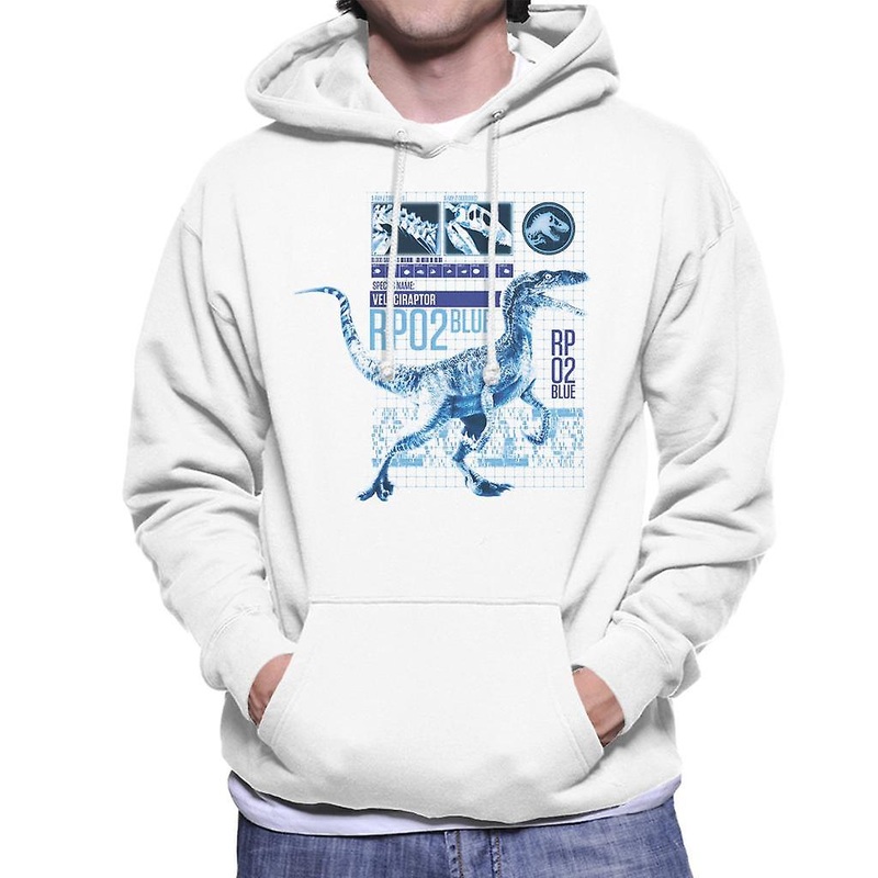 Jurassic Park Raptor Rp02 Blue Men’s Hooded Sweatshirt