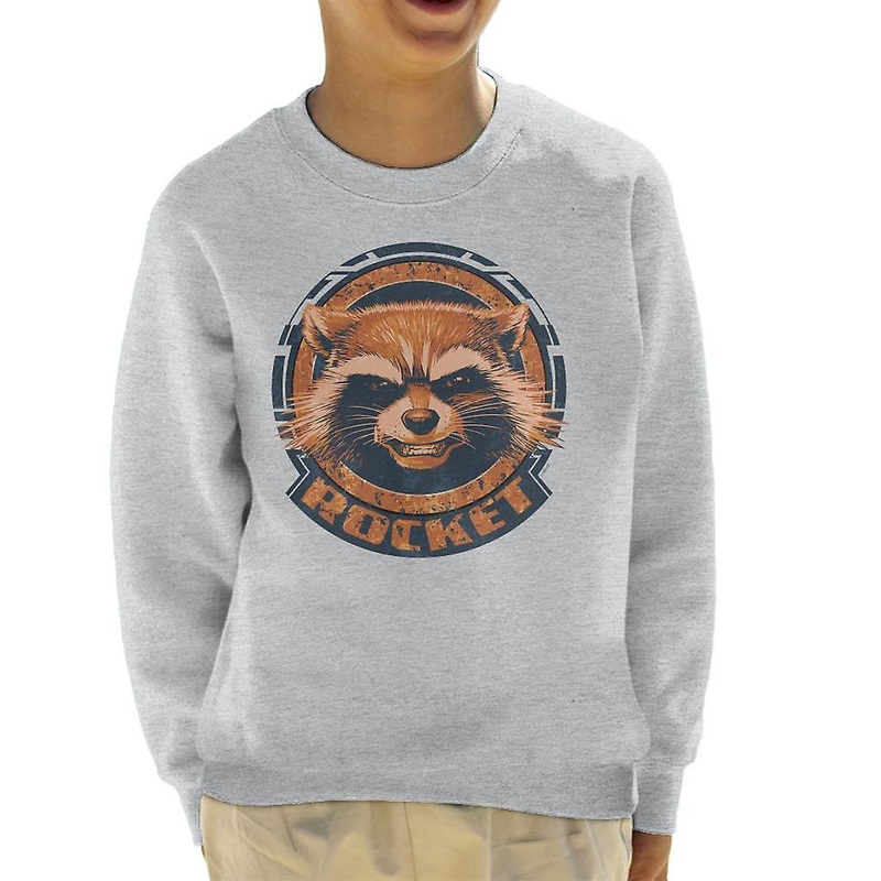 Marvel Guardians Of The Galaxy Rocket Distressed Headshot Kid’s Sweatshirt