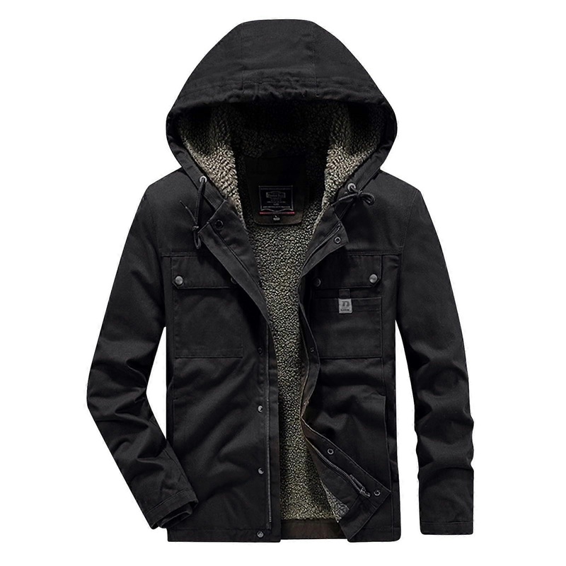Men’s Winter Long Thick Parka Coat 3XL A3-Schwarz Lightweight Quilted Softshell Outdoor Jacket Transition Casual Wear