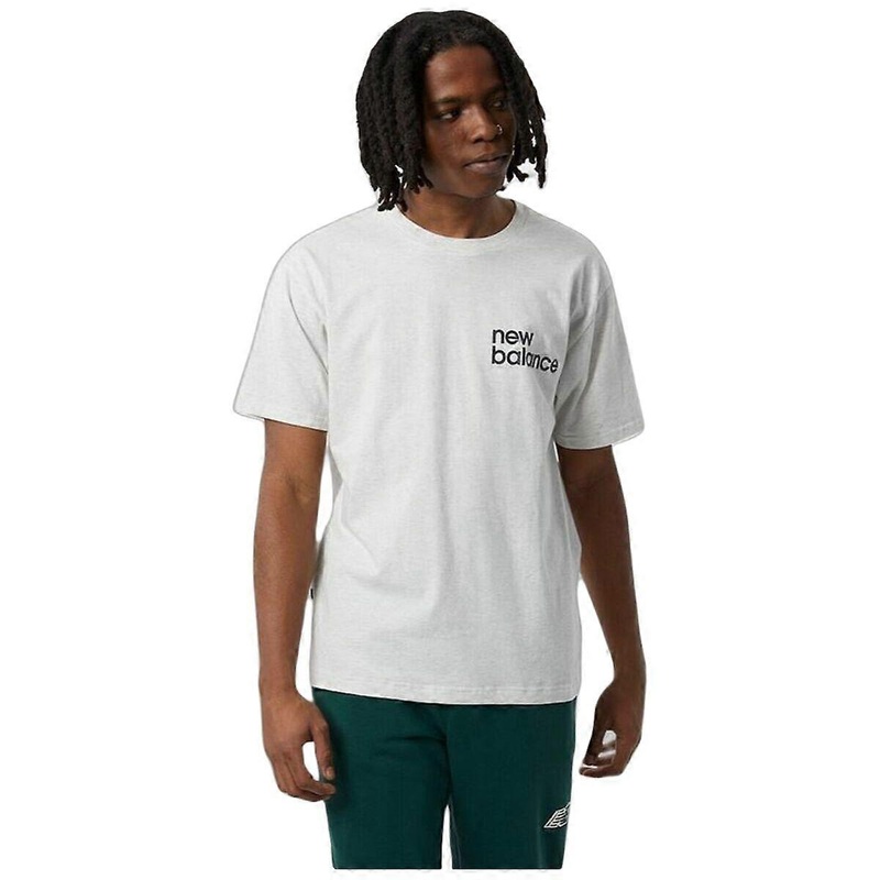 Mens Short Sleeve T-Shirt New Balance Nb Essentials Graphic 1 Sah White