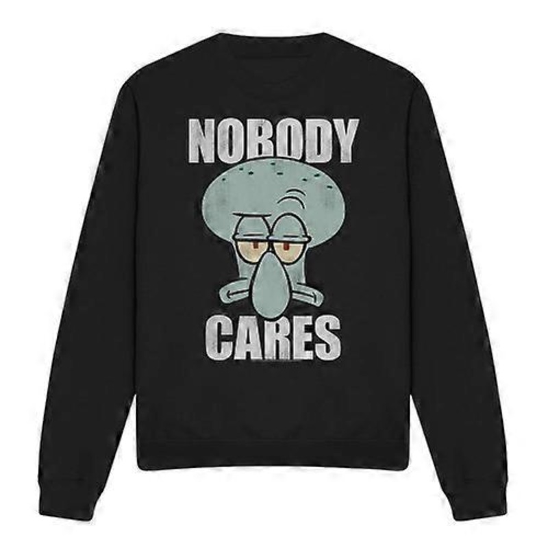 SpongeBob SquarePants Unisex Adult Nobody Cares Meme Sweatshirt