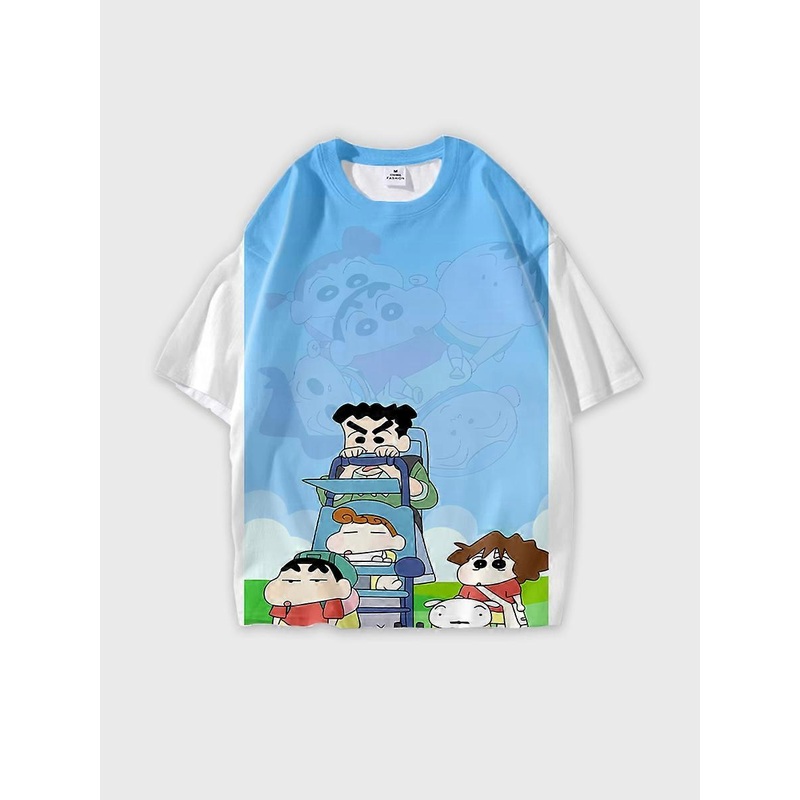 T-shirt round neck Cartoon Pattern loose short sleeve JW32