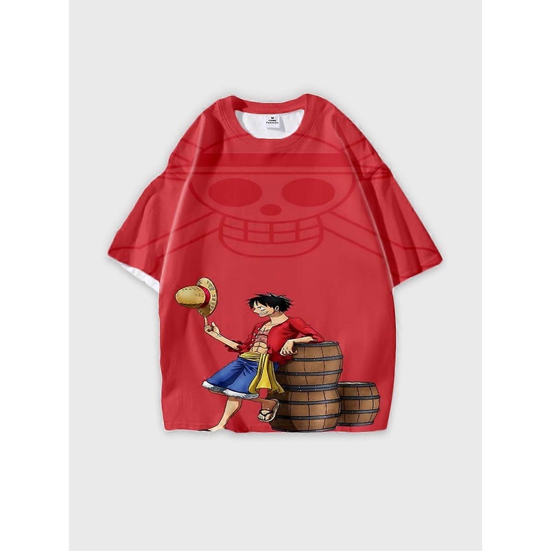 T-shirt round neck Role Pattern loose short sleeve B1274