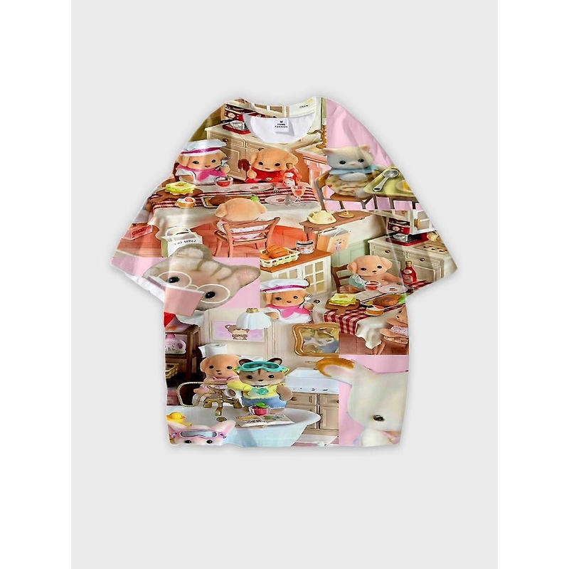 T-shirt short sleeve round neck summer casual loose D1886