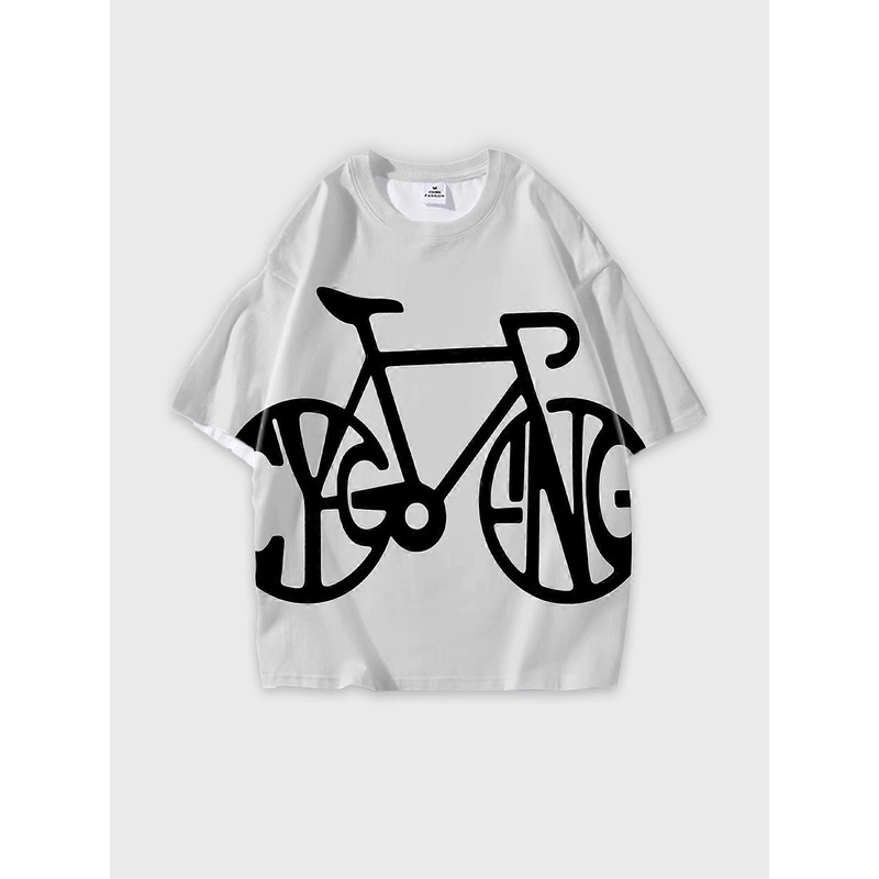T-Shirt Short Sleeve Round Neck, Summer Casual Loose Graphic Tee, Unisex Pattern W2720