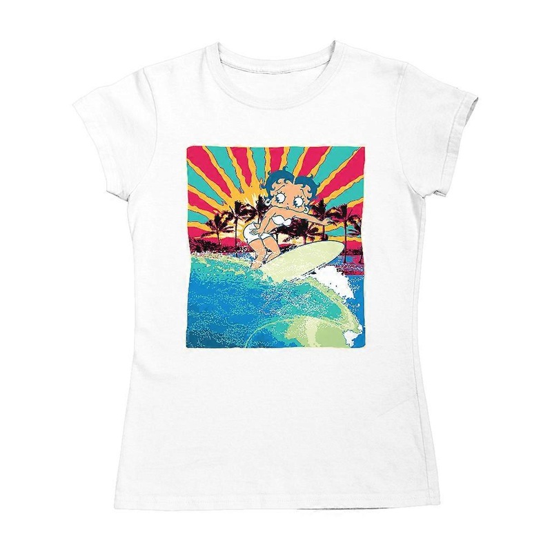 Betty Boop Surfer Betty Riding Wave Women’s T-Shirt