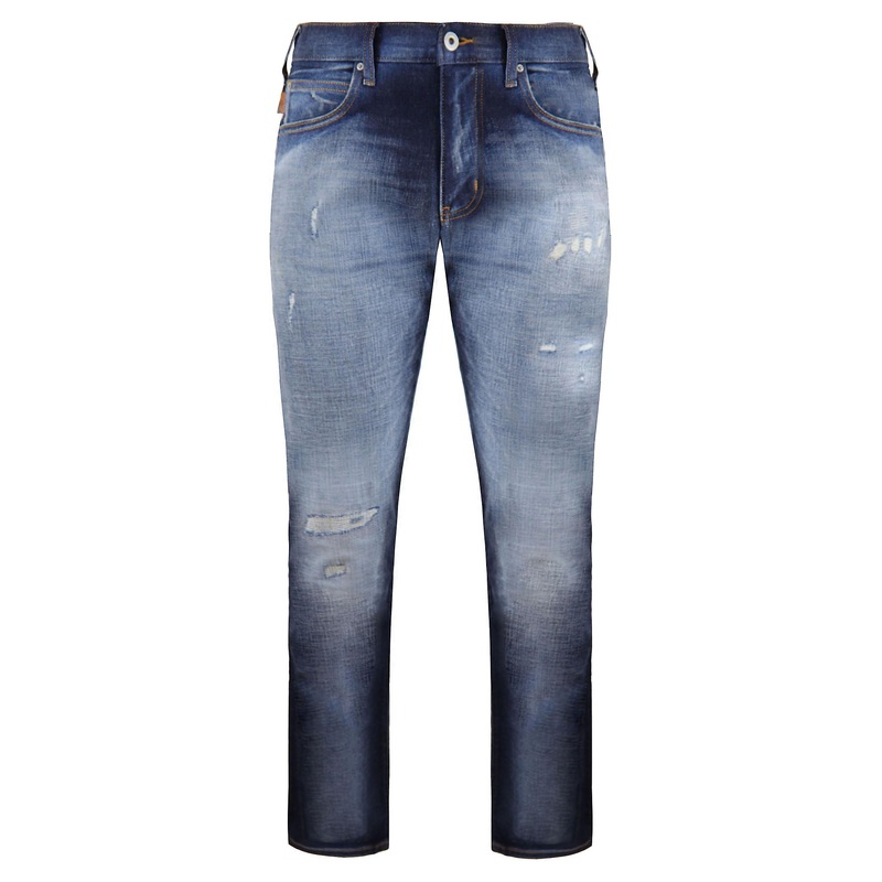 Emporio Armani J45 Regular Fit Jeans Blue Denim Mens Bottoms 6Z1J45 1D1CZ 0941