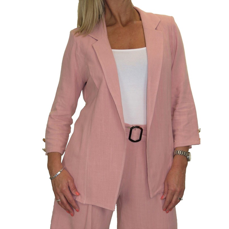 icecoolfashion Women’s Open Front Soft Lightweight Linen Blazer Jacket