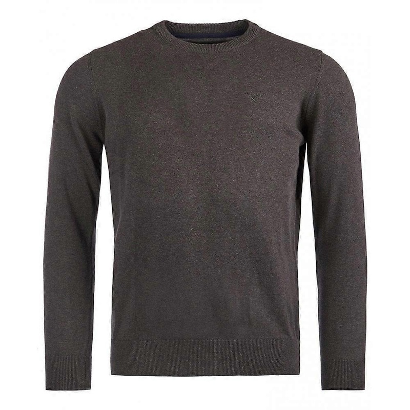 Men’s Barbour Heritage Charcoal Pima Cotton Crew Neck Jumper
