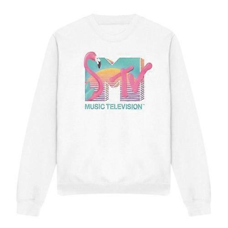 MTV Unisex Adult Flamingo Logo Sweatshirt