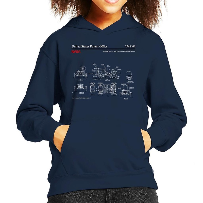 NASA Apollo Lunar Rover Blueprint Kid’s Hooded Sweatshirt
