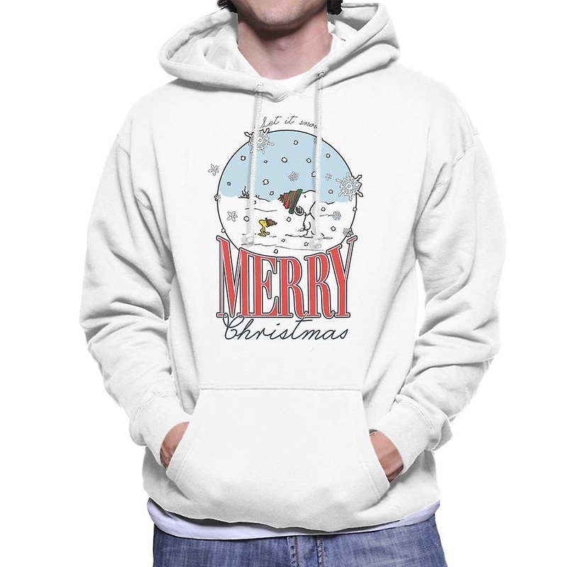 Peanuts Snow Globe Merry Christmas Men’s Hooded Sweatshirt