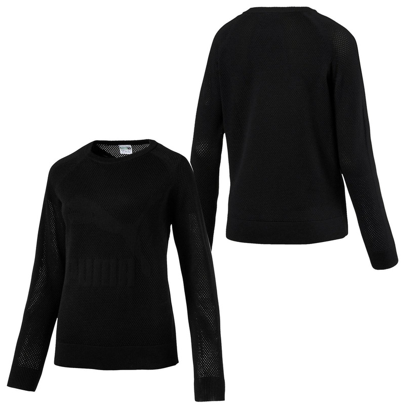 Puma EvoKNIT T7 Crew Sweatshirt Track Top Jumper Black 576058 01 R13D
