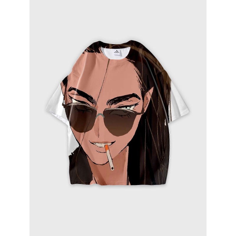 T-Shirt Round Neck, Loose Short Sleeve ALIEN STAGE Graphic Tee, Unisex Summer Casual Top V2980