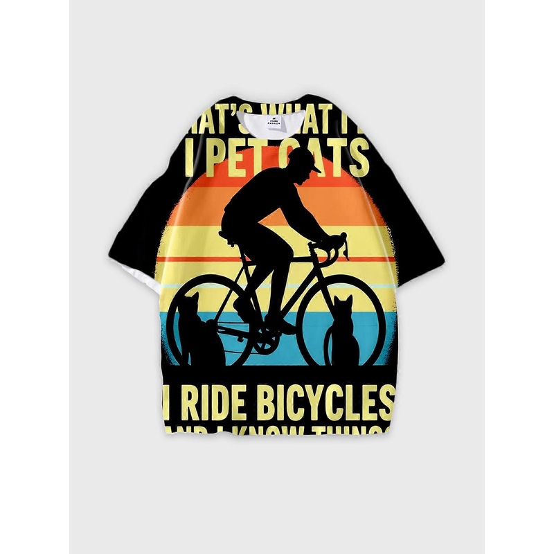 T-Shirt Short Sleeve Round Neck, Summer Casual Loose Graphic Tee, Unisex Pattern U2451