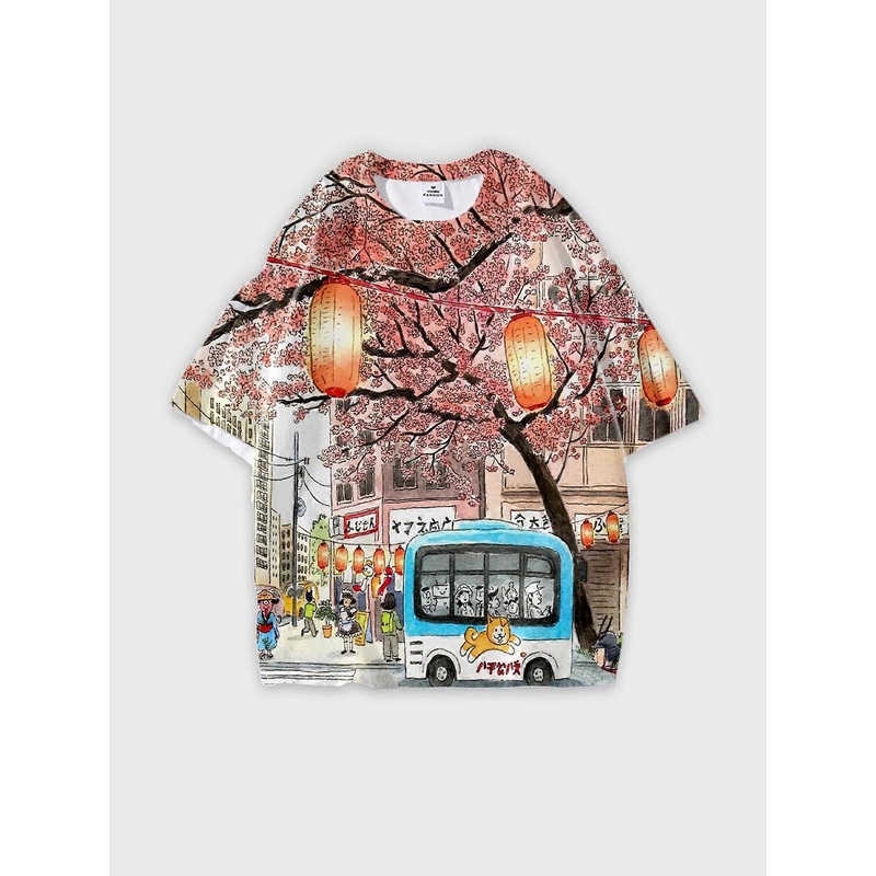 T-Shirt Short Sleeve Round Neck, Summer Casual Loose Graphic Tee, Unisex Pattern V292