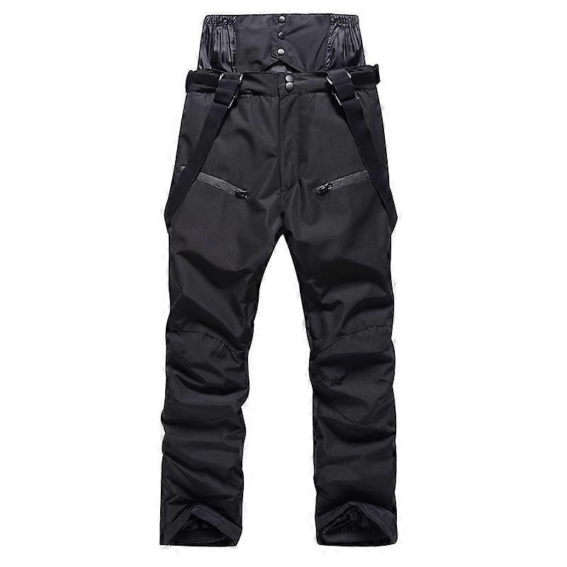 Alpine Ski Pants Men And Women Winter Warm Windproof Snowboard Pants Waterproof Breathable Ski Snow Pants – Black