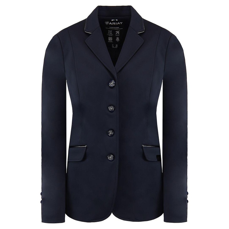 Ariat Long Sleeve Button Up Navy Blue Womens Show Coat 10030559