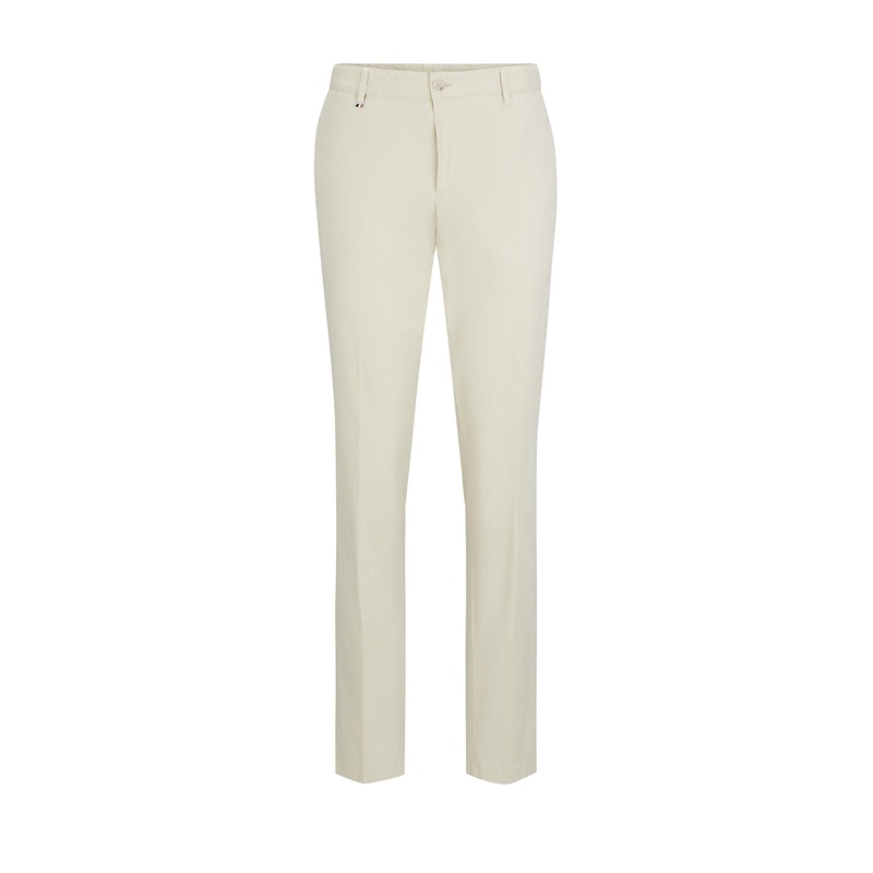Boss Black C-genius-w-2337 Cotton Trousers Open White